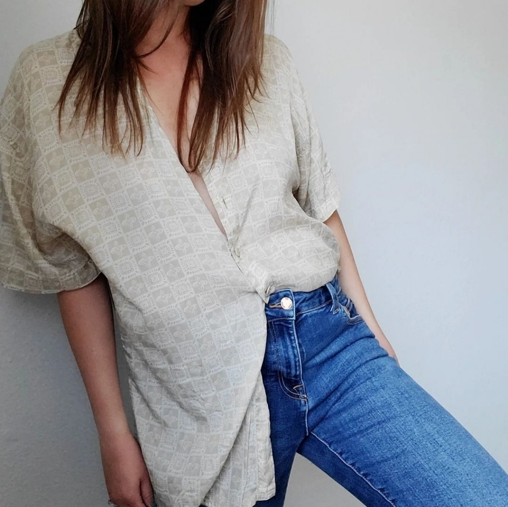 Resort silk blouse